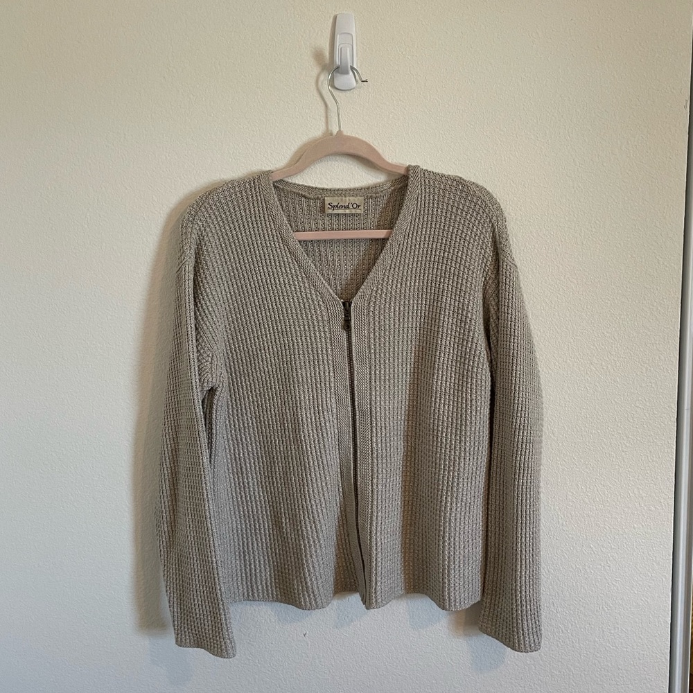 Vintage retro knit zippered sweater